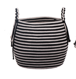 Black & White Striped Basket