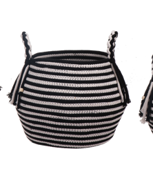 Black & White Striped Basket