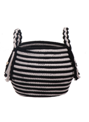 Black & White Striped Basket