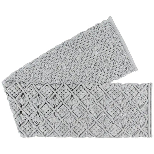 Macrame Table Runner - Gray