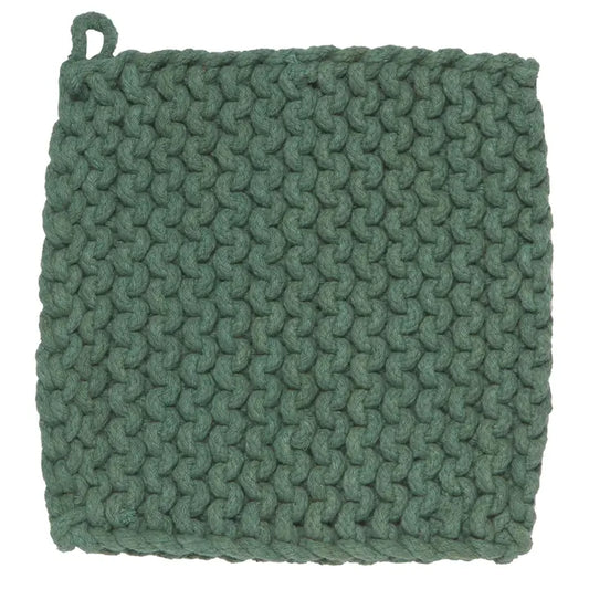 Knit Potholder - Jade Green