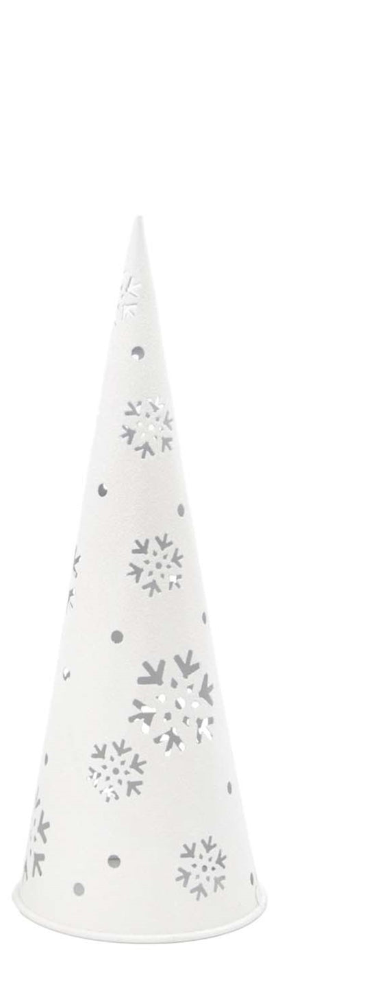 White Metal Snowflake Cutout Tree