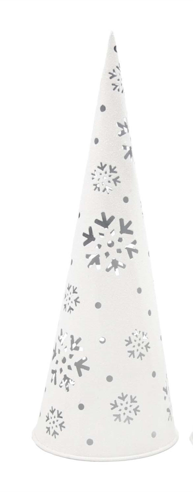 White Metal Snowflake Cutout Tree