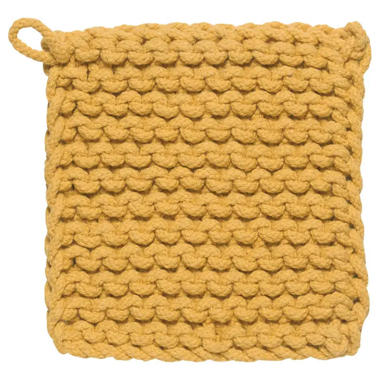 Knit Potholder -Ochre