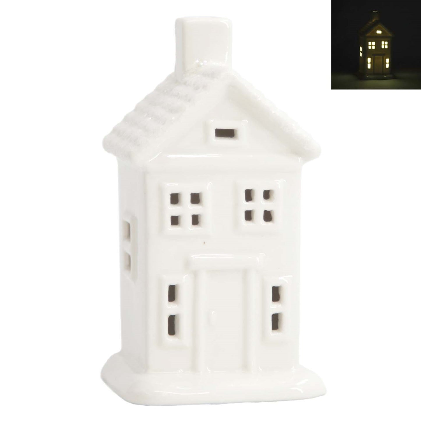 Lighted Porcelain Snowy Village Schoolhouse