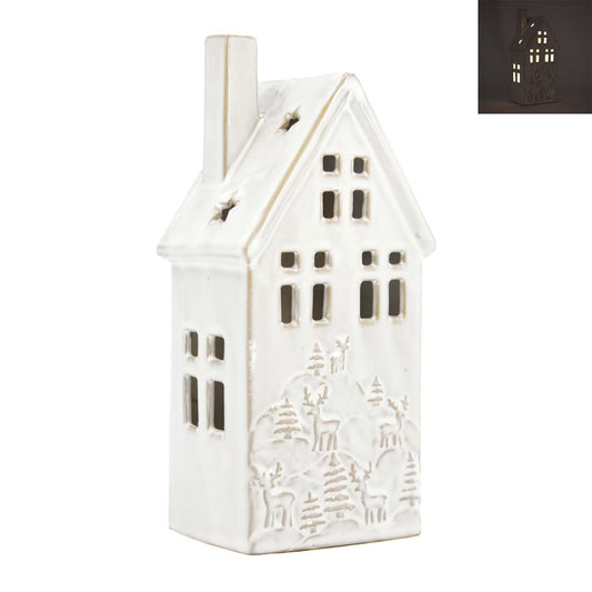 Lighted Porcelain Forest Engraved White House