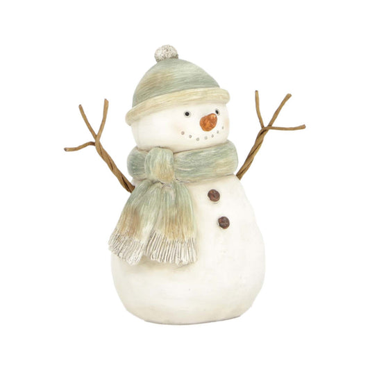 Green Scarf Resin Snowman
