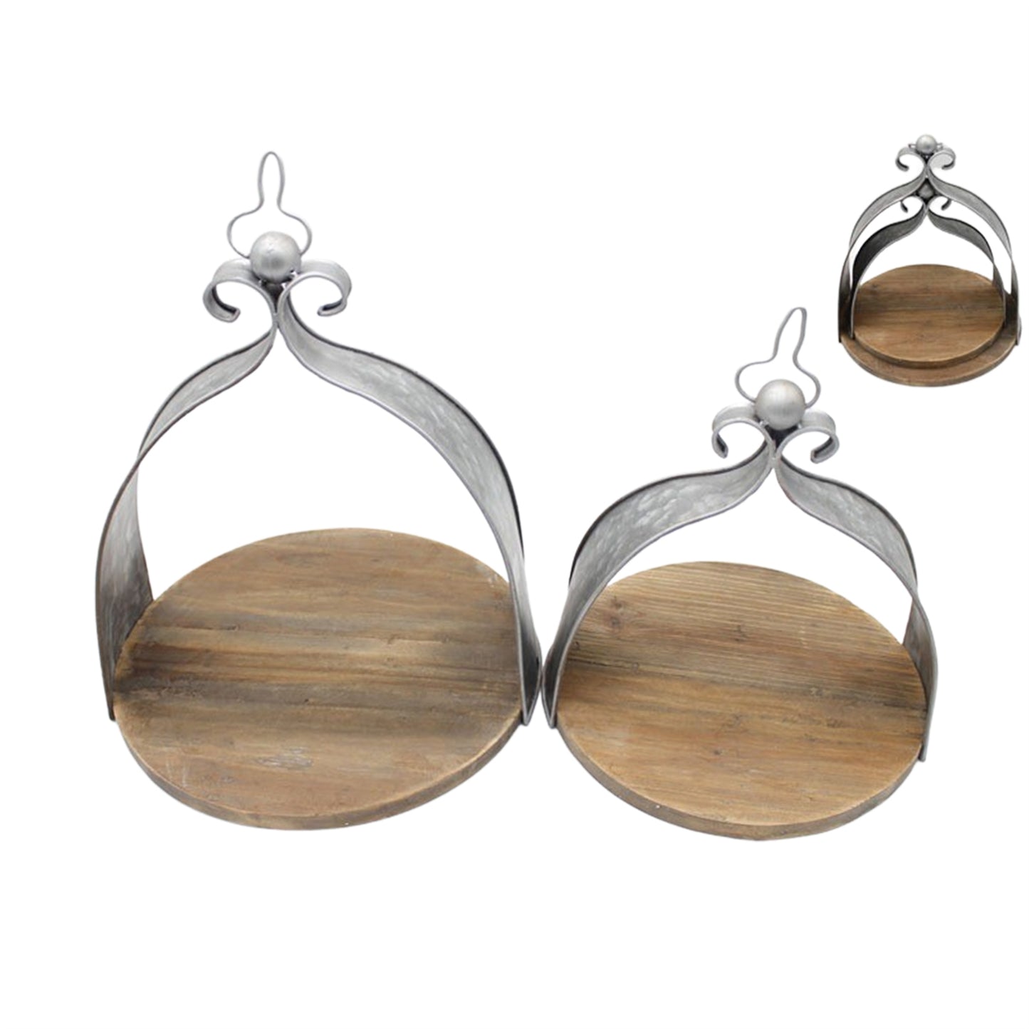 Hanging Wood and Metal Tray