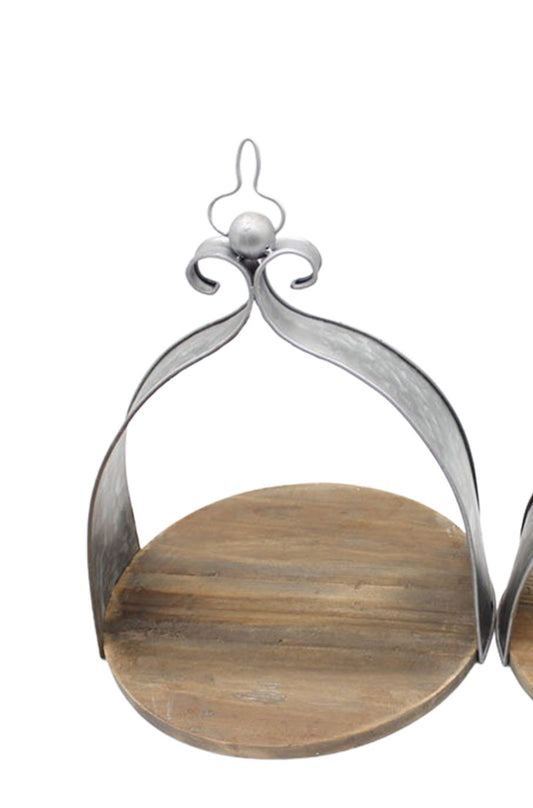 Hanging Wood and Metal Tray