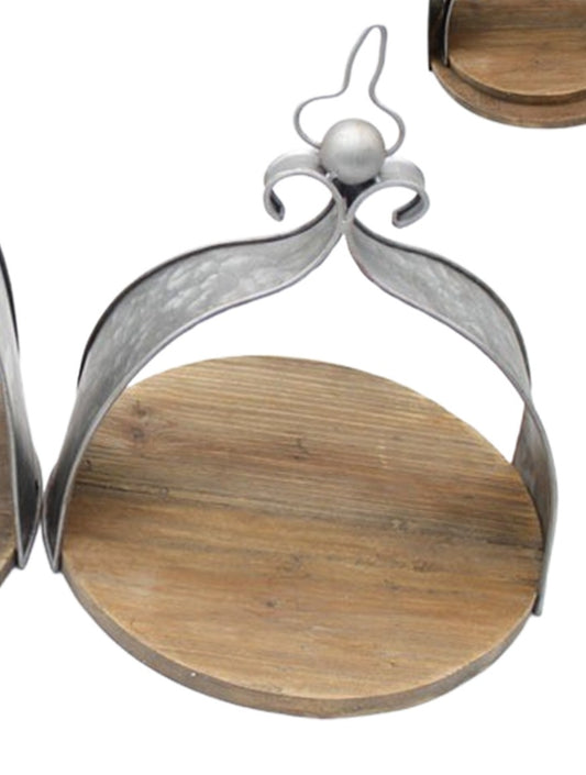 Hanging Wood and Metal Tray