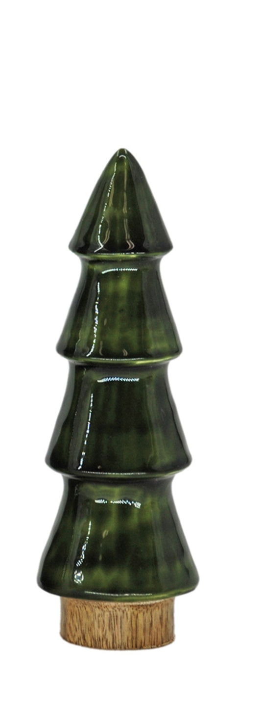 Wood and Green Enamel Christmas Tree