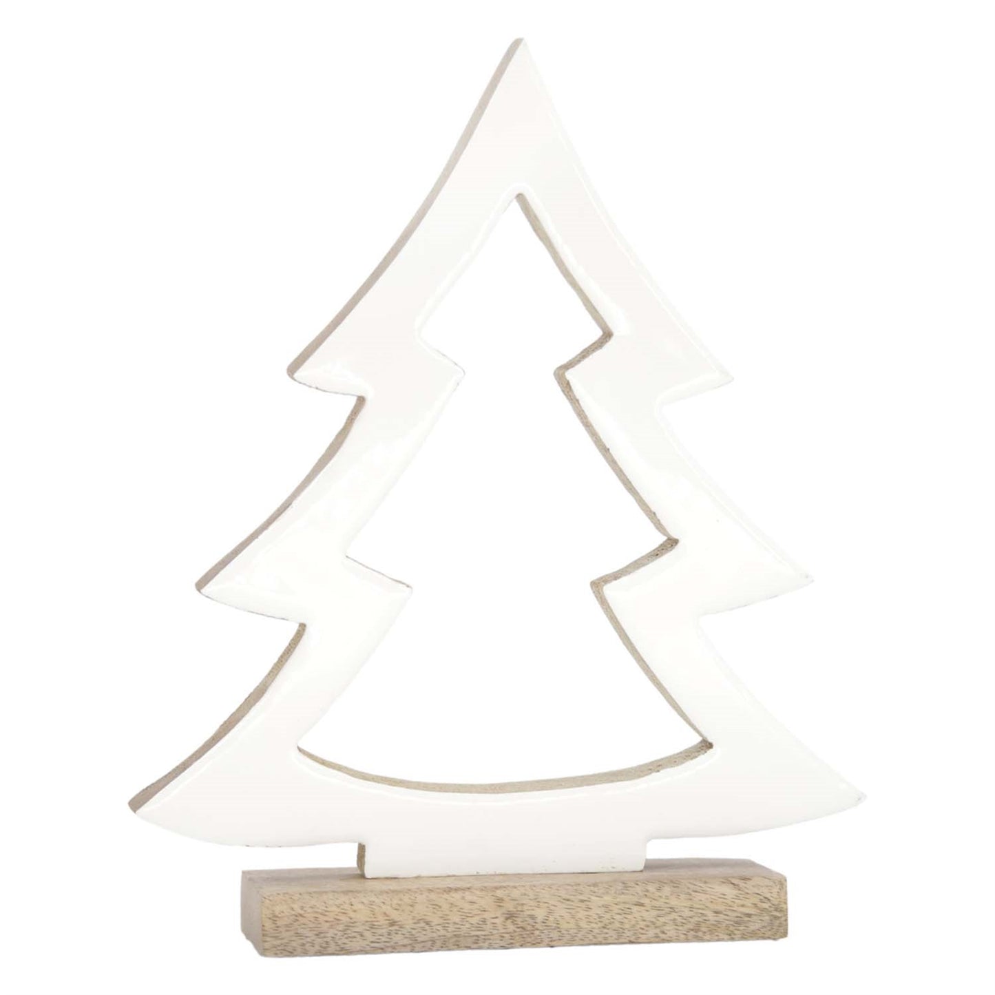 White Enamel Cutout Pine Tree