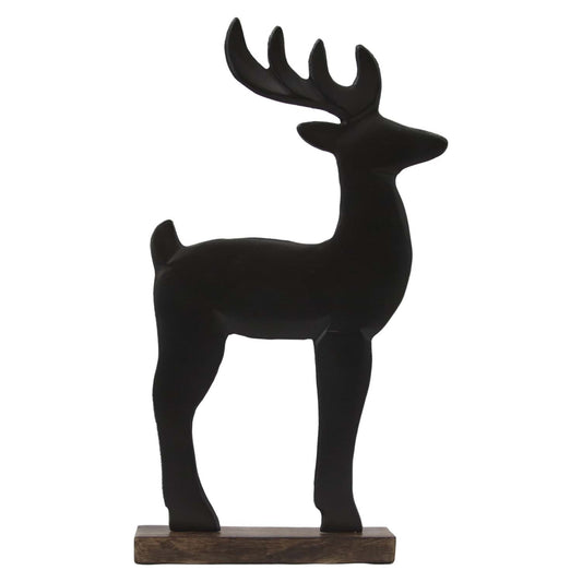 Black Metal Deer on Stand