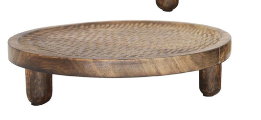 Dark Mango Round Tray w/Feet