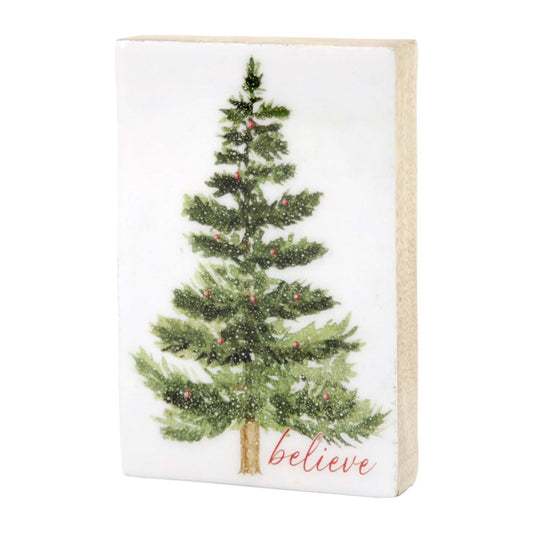 Believe Tree Mango Wood Block
