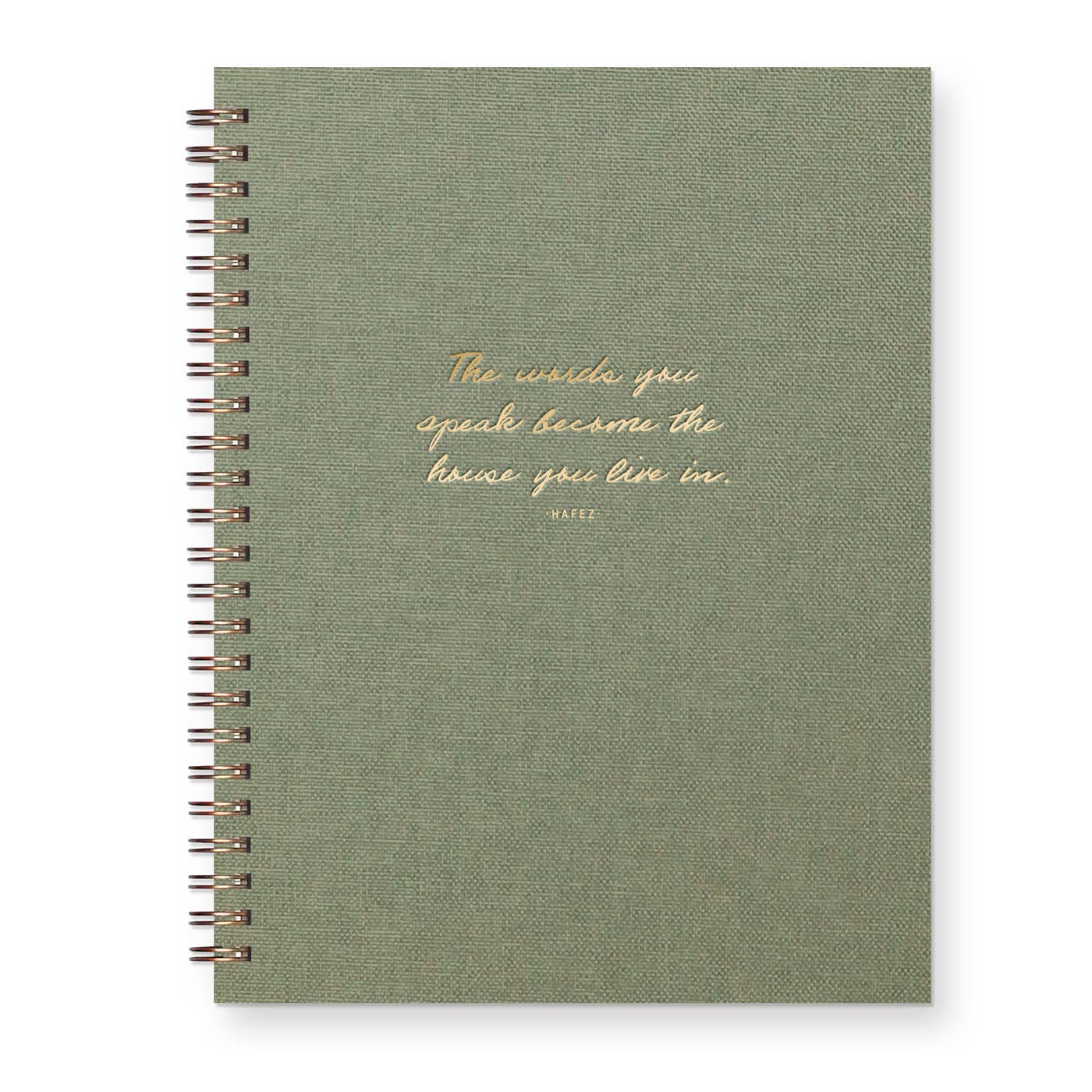 Words You Speak Journal: Sage Green Linen Cover | Gold Foil