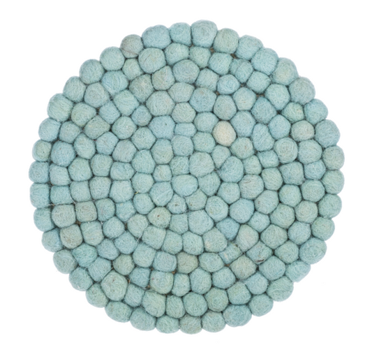 Felted Wool Cottage Trivet - Green