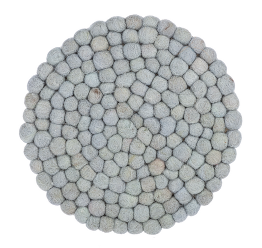 Felted Wool Cottage Trivet - Blue