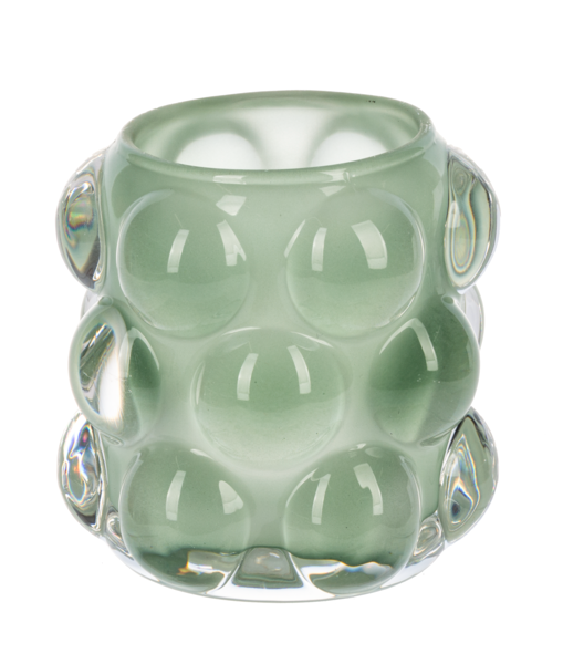 Bubble Glass Tealight Holder - Light Green