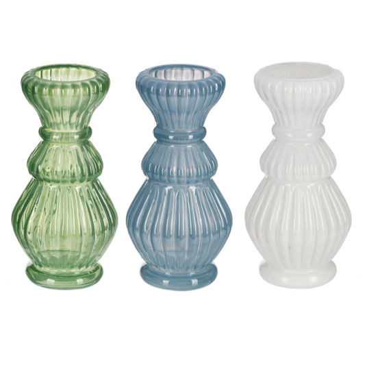 Embossed Milk Glass Vase