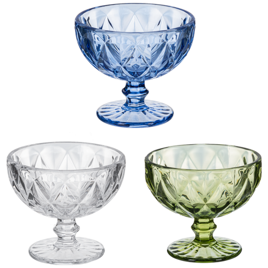 Etched Glass Decorative Pedestal Bowl
