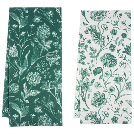 Green Botanical Tea Towel