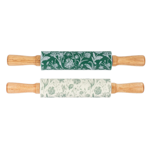 Green Botanical Rolling Pin