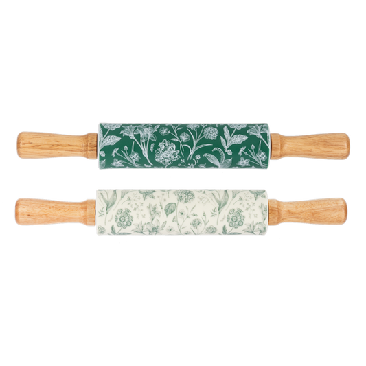 Green Botanical Rolling Pin