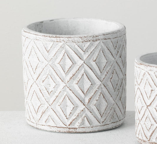 RUSTIC WHITE POT