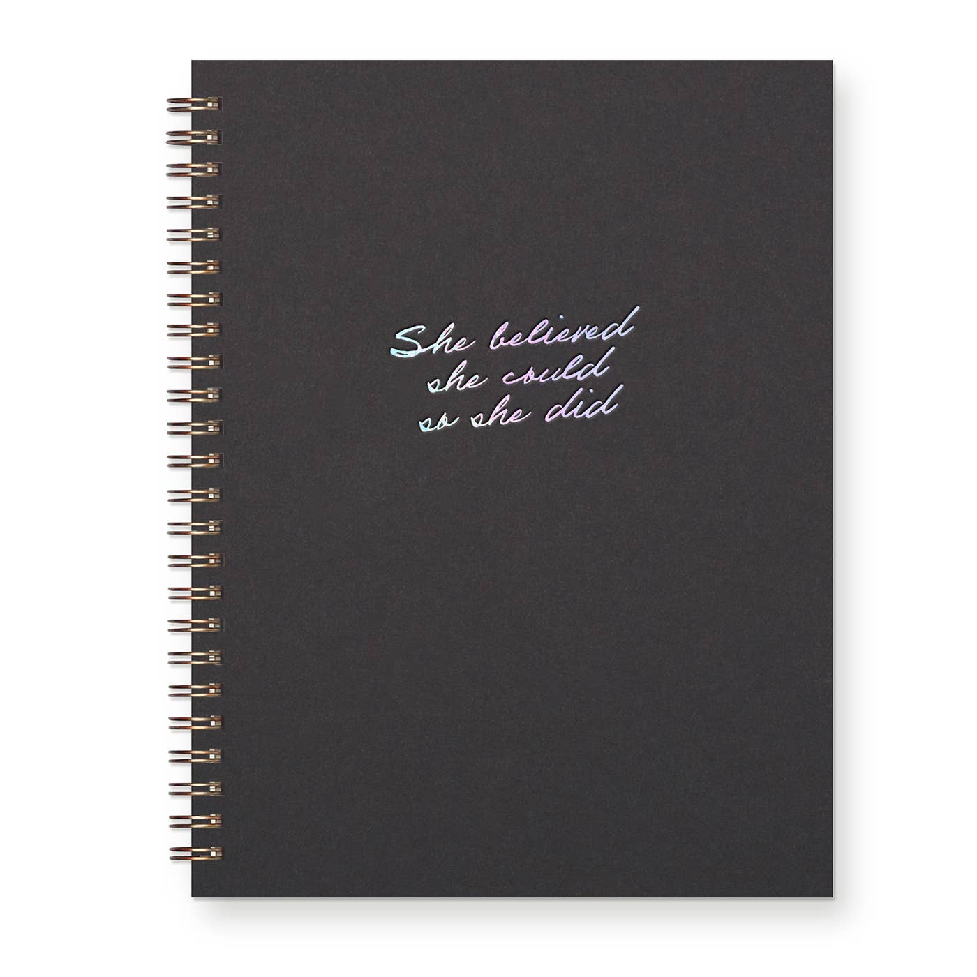 She Believed Journal: Peppercorn Cover | Iridescent Foil