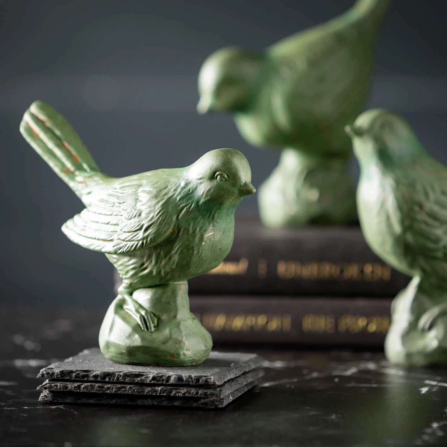 GREEN BIRD FIGURINE