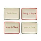 Stoneware Dish w/ Holiday Words