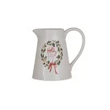 Stoneware Pitcher w/ Gold Electroplating