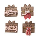 Handmade Wool Felt Gift Topper with 40"L Gold Cord Wrap